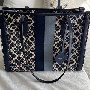 Kate Spade Flower Jacquard Stripe Market Medium Tote